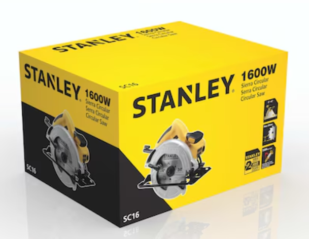 Sierra circular eléctrica stanley 7 1/4" 1600W 2 discos 1 disco espeacial para nicol y wachon